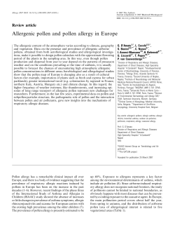 Allergenic pollen and pollen allergy in Europe