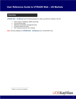 User Reference Guide to UTRADE Web – US Markets
