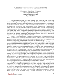 O`Connor`s Good Man - Stanford University
