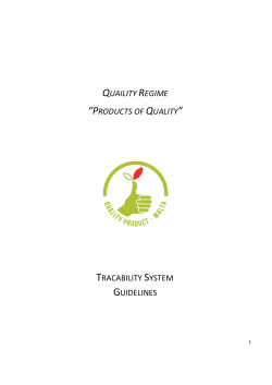 quaility regime &ldquo;products of quality&rdquo; tracability system