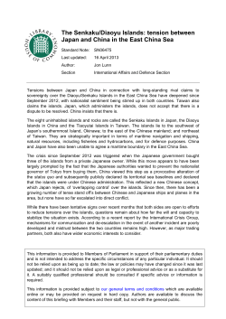 tension between Japan and China in the East