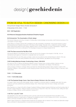 FROM DE STIJL TO DUTCH DESIGN: CANONISING DESIGN 2.0