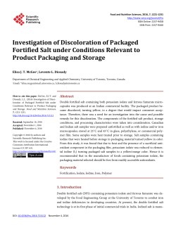 Investigation of Discoloration of Packaged Fortified Salt under