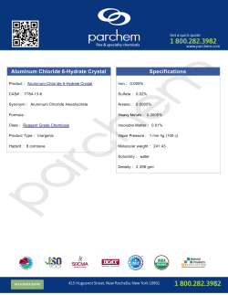 Aluminum Chloride 6-Hydrate Crystal Specifications
