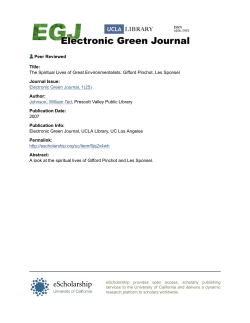 The Spiritual Lives of Great Environmentalists: Gifford Pinchot, Les