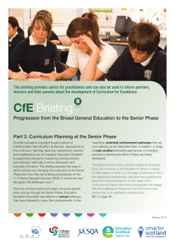 CfE Briefing 8 - Education Scotland