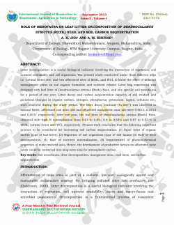 ABSTRACT: - International Journal of Researches in Biosciences
