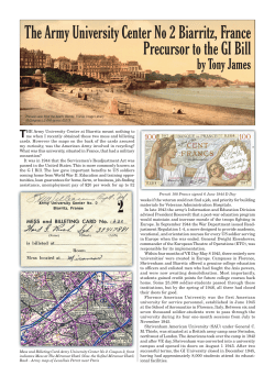 The Army University Center No 2 Biarritz, France Precursor to the GI