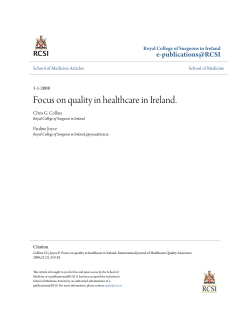 Focus on quality in healthcare in Ireland. - e