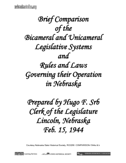 Pamphlet comparing Bicameral to Unicameral systems