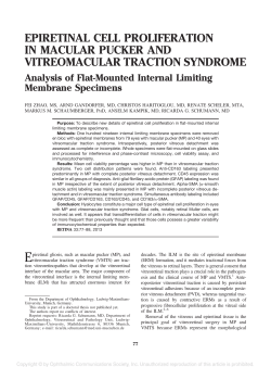 Epiretinal Cell Proliferation in Macular Pucker and Vitreomacular
