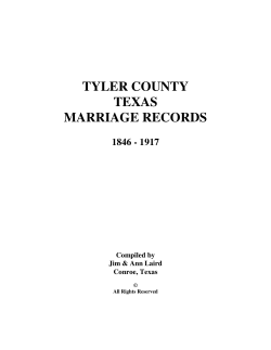 Tyler County, Texas Marriage Records 1846