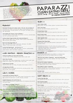 Menu Options Are 100% Clean Eating