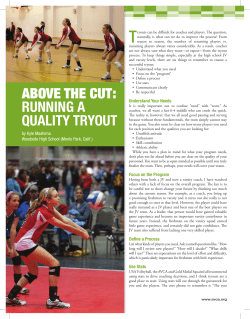 ABOVE THE CUT: RUNNiNg a QUalitY tRYoUt