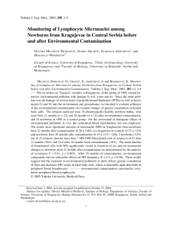 Monitoring of Lymphocyte Micronuclei among Newborns from