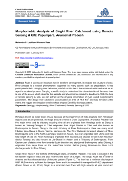 Morphometric Analysis of Singki River Catchment using Remote