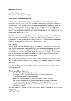 Chair Role Description Role Title: Chair of Trustees Direct report