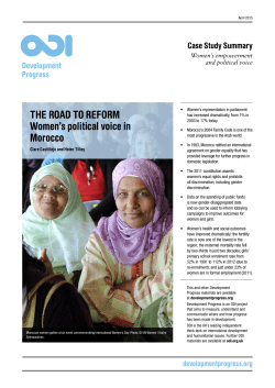 The road to reform: Women`s political voice in Morocco -