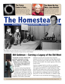 2017-March-April-Homesteader - Deschutes Historical Museum