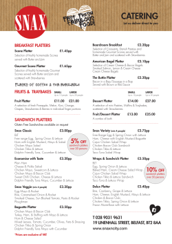 Catering Menu - Snax in the City