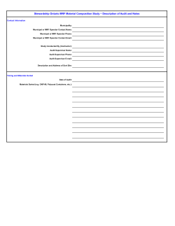 Description of Audit and Notes