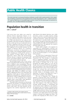 Public Health Classics Population health in transition