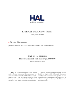 LITERAL MEANING (book) - Hal-SHS