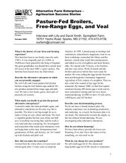 Pasture-Fed Broilers, Free-Range Eggs, and Veal