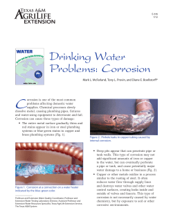Drinking Water Problems: Corrosion