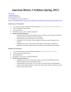 American History I Syllabus (Spring, 2017)