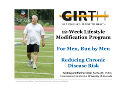 12-Week Lifestyle Modification Program For Men, Run by Men