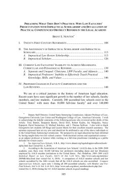Newton B, &ldquo;Preaching What They Don`t Practice: Why Law Faculties