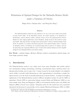 Robustness of Optimal Designs for the Michaelis