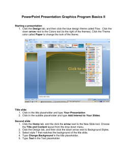 Microsoft PowerPoint 2007 Basics I