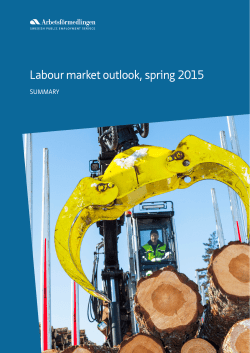 Labour market outlook, spring 2015, summary