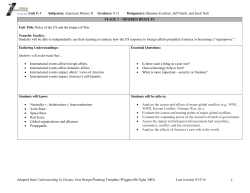 STAGE 1 &ndash; DESIRED RESULTS