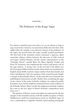 The Prehistory of the Kings` Sagas