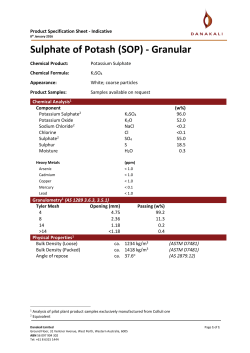 Sulphate of Potash (SOP) - Granular