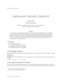 Arithmetic Review: Percent