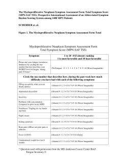 MPN Symptom Assessment Form Total Symptom