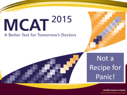 MCAT 2015 document - Health Careers Center