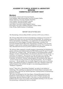 Haematology Advisory Body Report 2016