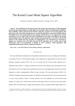 The Kernel Least Mean Square Algorithm
