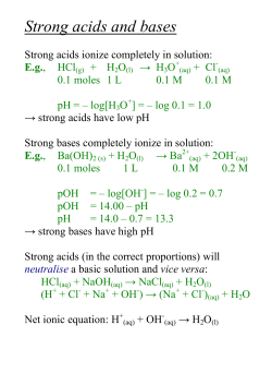 Strong acids and bases