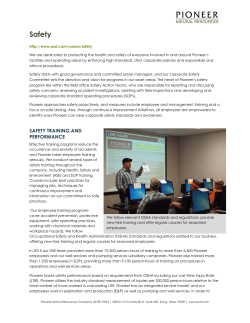 Safety - Pioneer Natural Resources