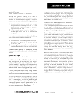 academic policies - Los Angeles City College