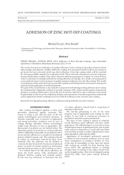 ADHESION OF ZINC HOT