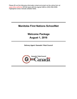 2016 MFNS Welcome Package - Manitoba First Nations SchoolNet