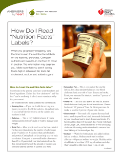 How Do I Read &ldquo;Nutrition Facts&rdquo; Labels?