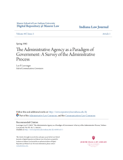The Administrative Agency as a Paradigm of Government